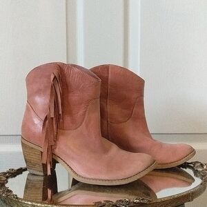 Pink Cowboy Boots with Fringe
